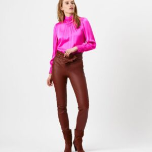 DANTE - COLINE HIGH COLLAR TOP - PINK ENERGY