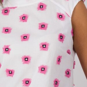 LOUISA & MIA - SHORT SLEEVE TOP - PINK FLOWERS
